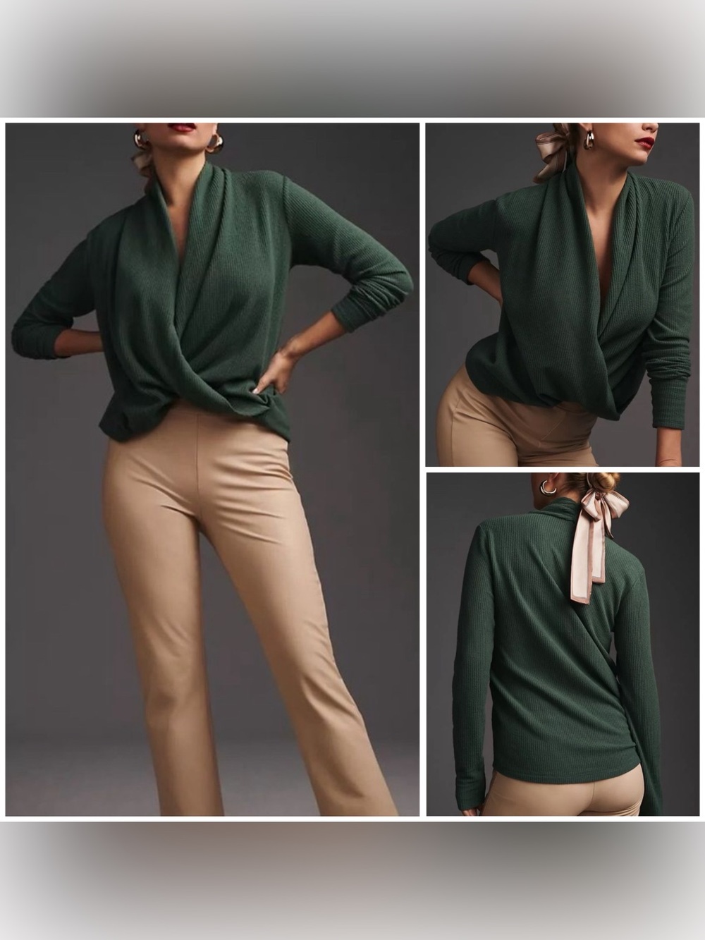 NWOT Daily Practice by Anthropologie Cross-Front Top - green - XS